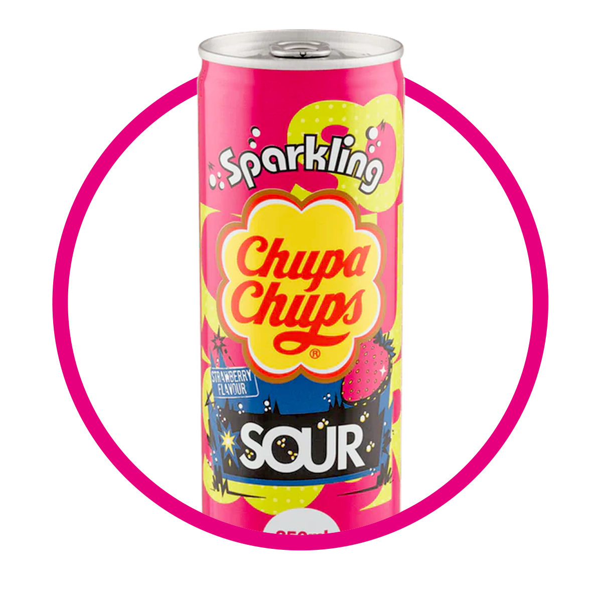Lata de Chupa Chups Strawberry Sour 250 ml