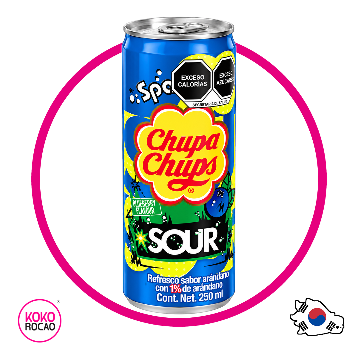 Lata de Chupa Chups Blueberry Sour 250 ml
