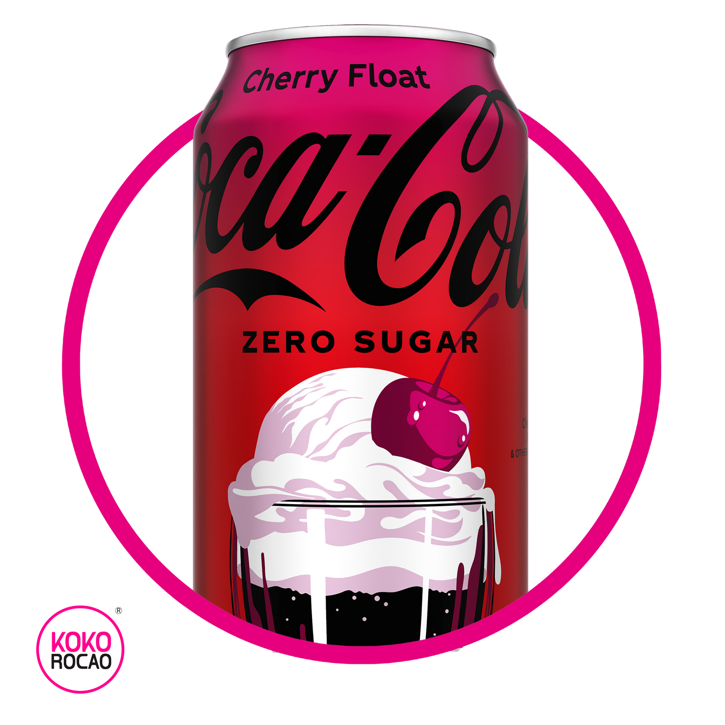 Lata de Coca Cola Cherry Float Zero 355 ml