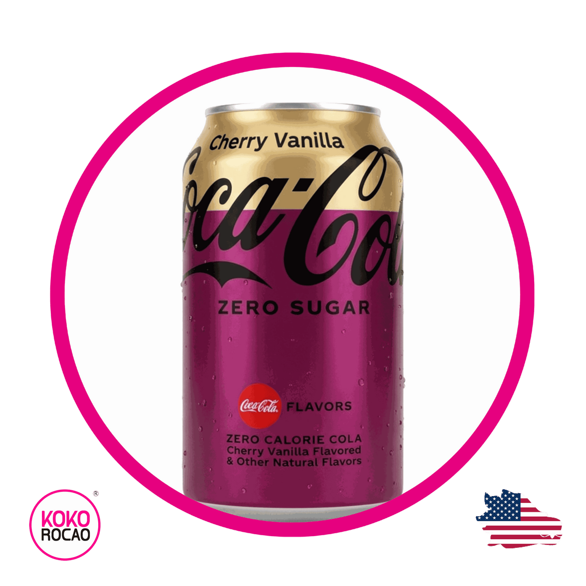 Lata de Coca Cola Cherry Vainilla Zero Sugar 355 ml