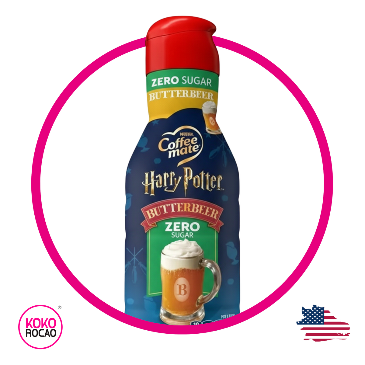 Botella de Coffe Mate Butterbeer Zero Sugar 828 ml