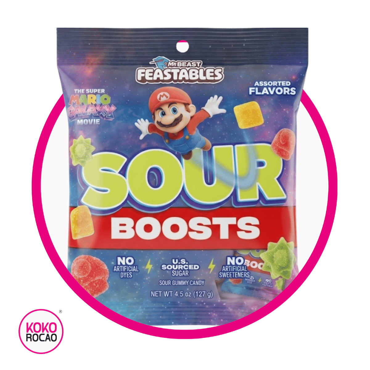 Bolsa de Feastables Mario Sour Boost 127 g