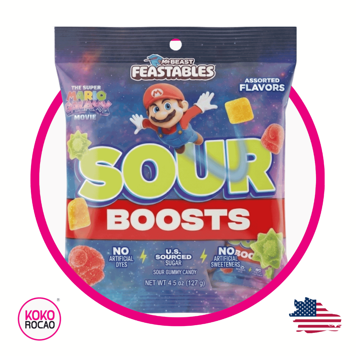 Bolsa de Feastables Mario Sour Boost 127 g