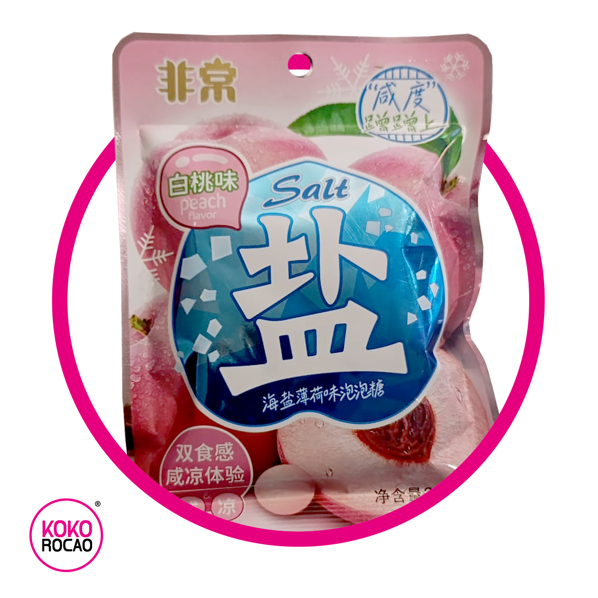 Bolsa de Fei Chang Peach Bubble Gumm 24 g