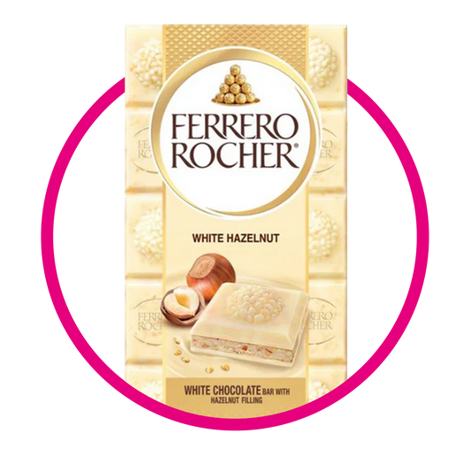 Ferrero Rocher White Hazelnut Barra 90 g