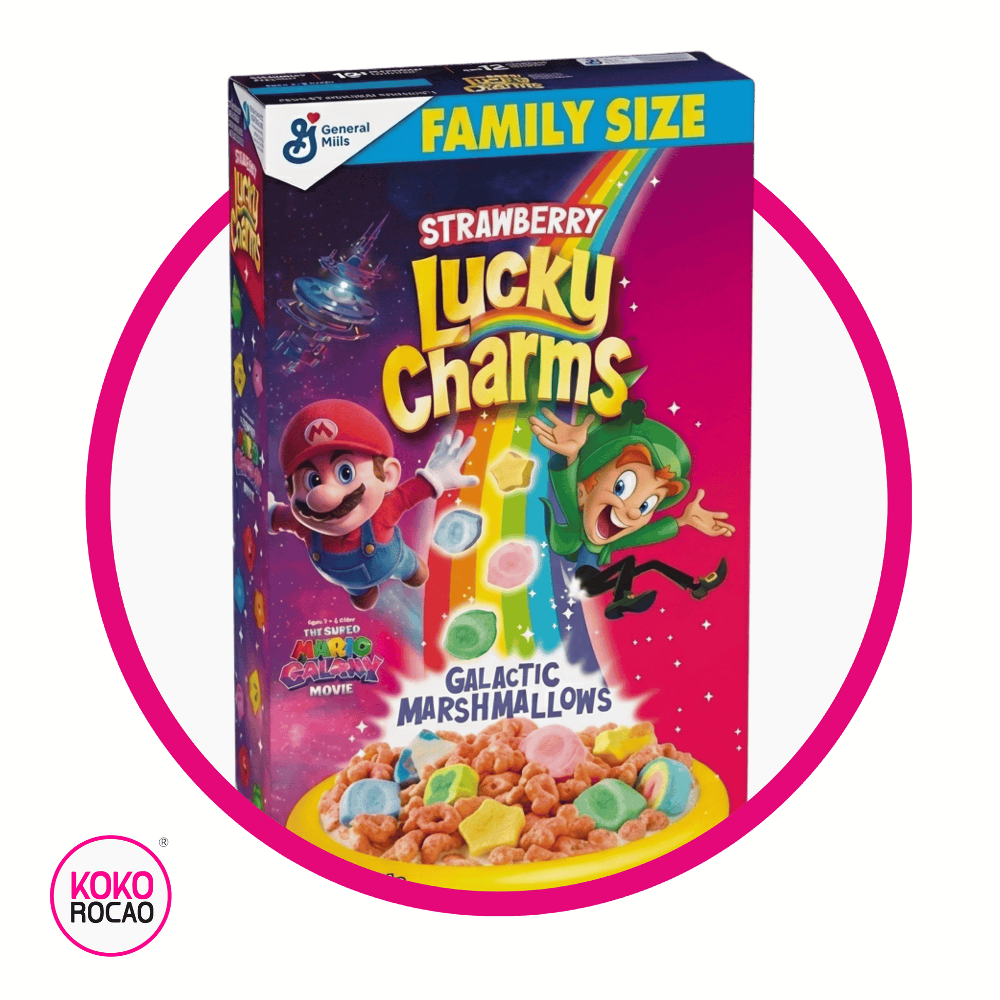 Caja de General Mills Lucky Charms Mario 527 g