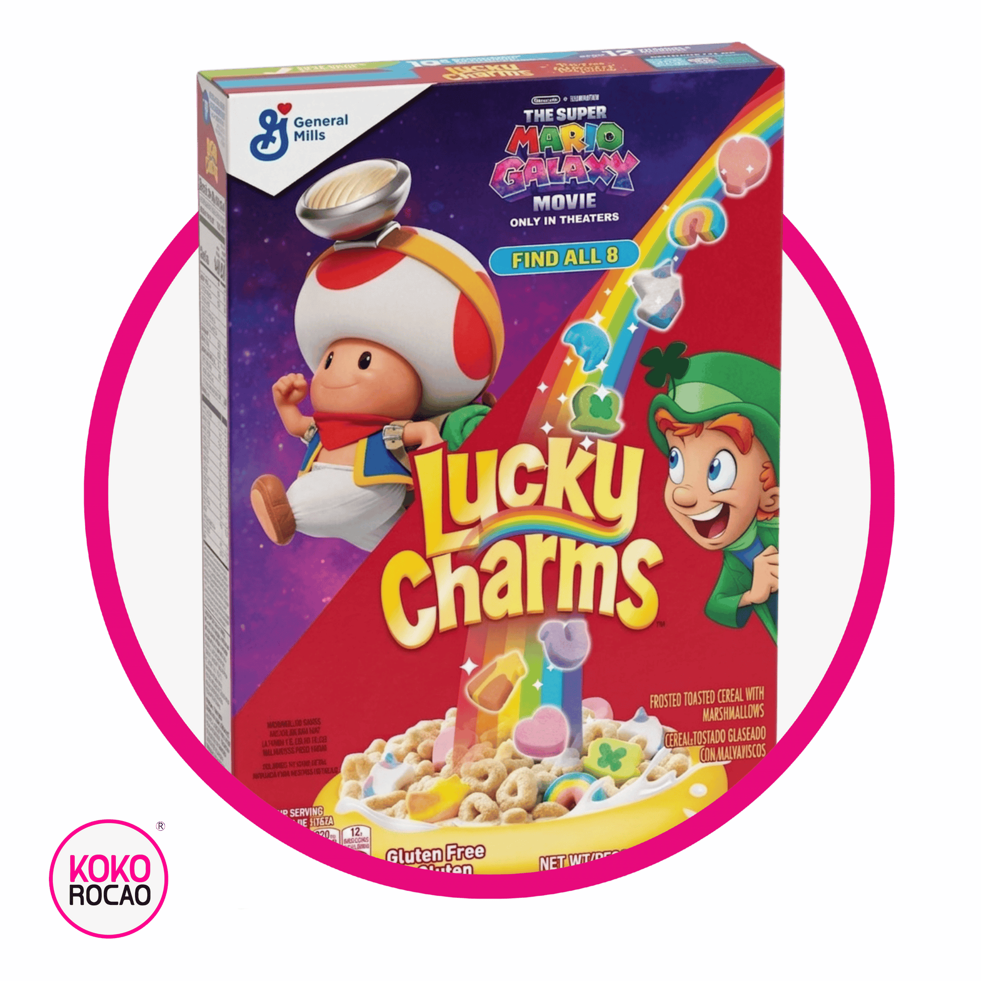 Caja de General Mills Lucky Charms Toad Mario 297 g