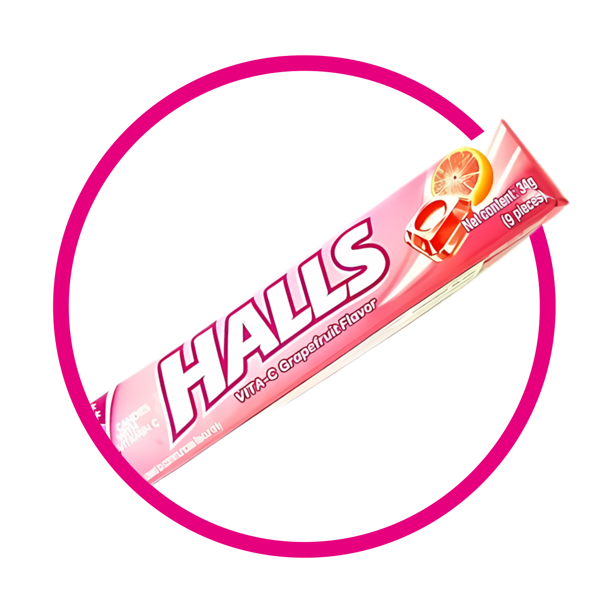Paquete de Halls Pink Toronja 34 g