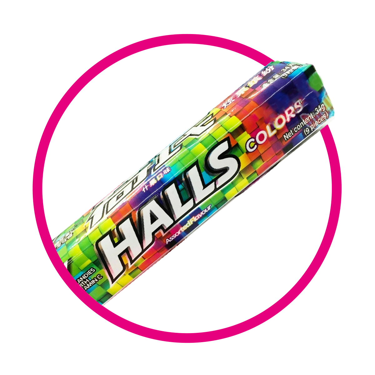 Paquete de Halls Rainbow 34 g
