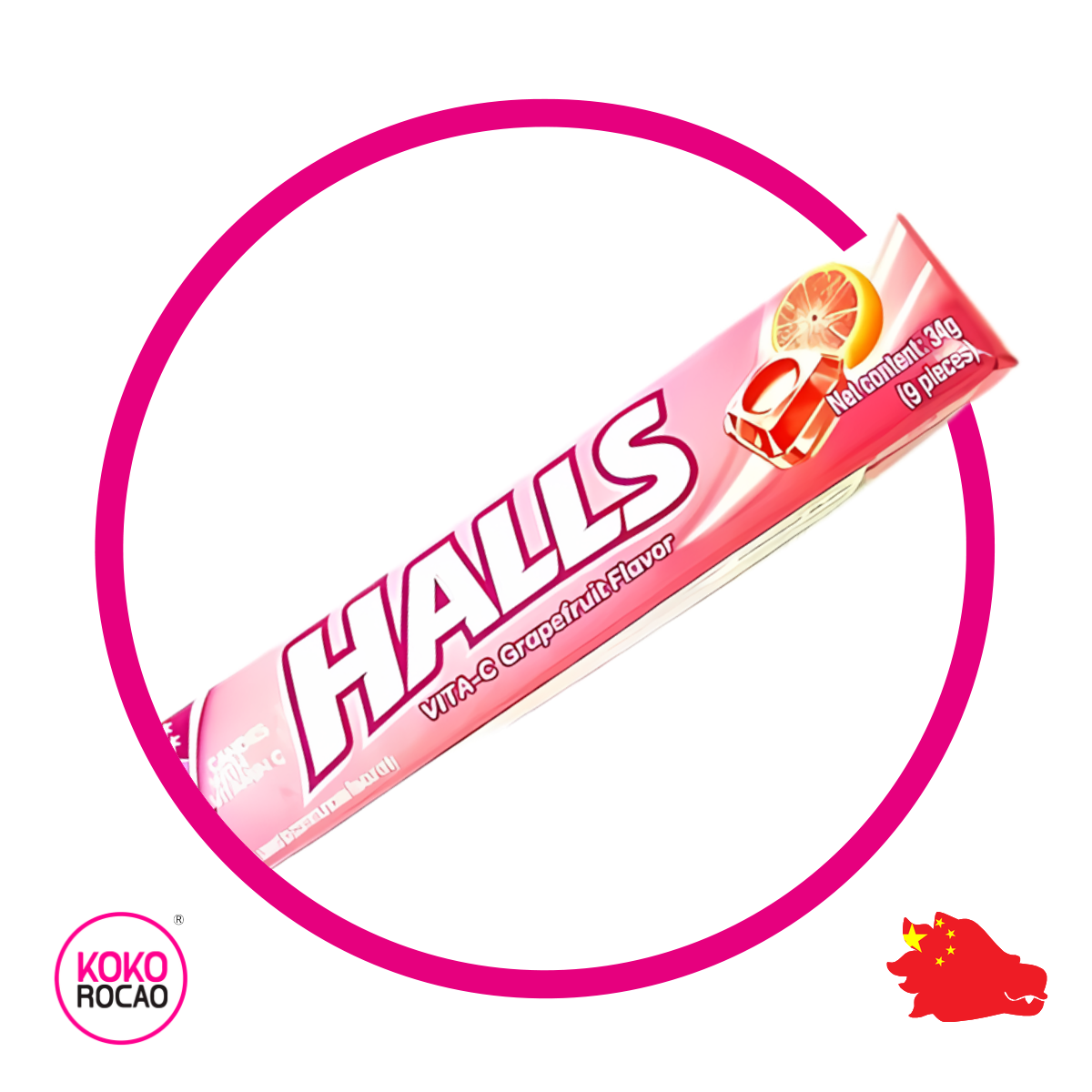 Paquete de Halls Pink Toronja 34 g