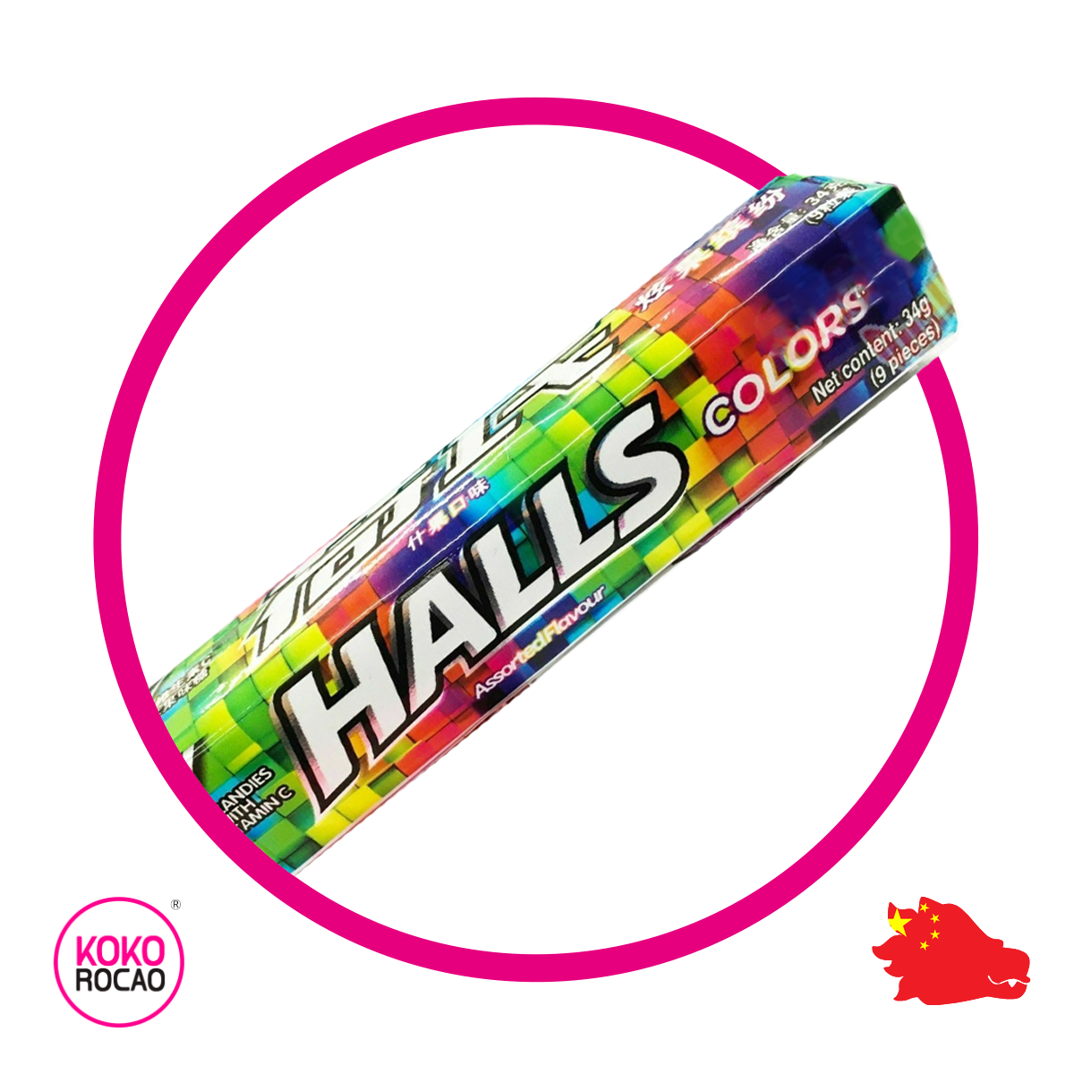 Paquete de Halls Rainbow 34 g