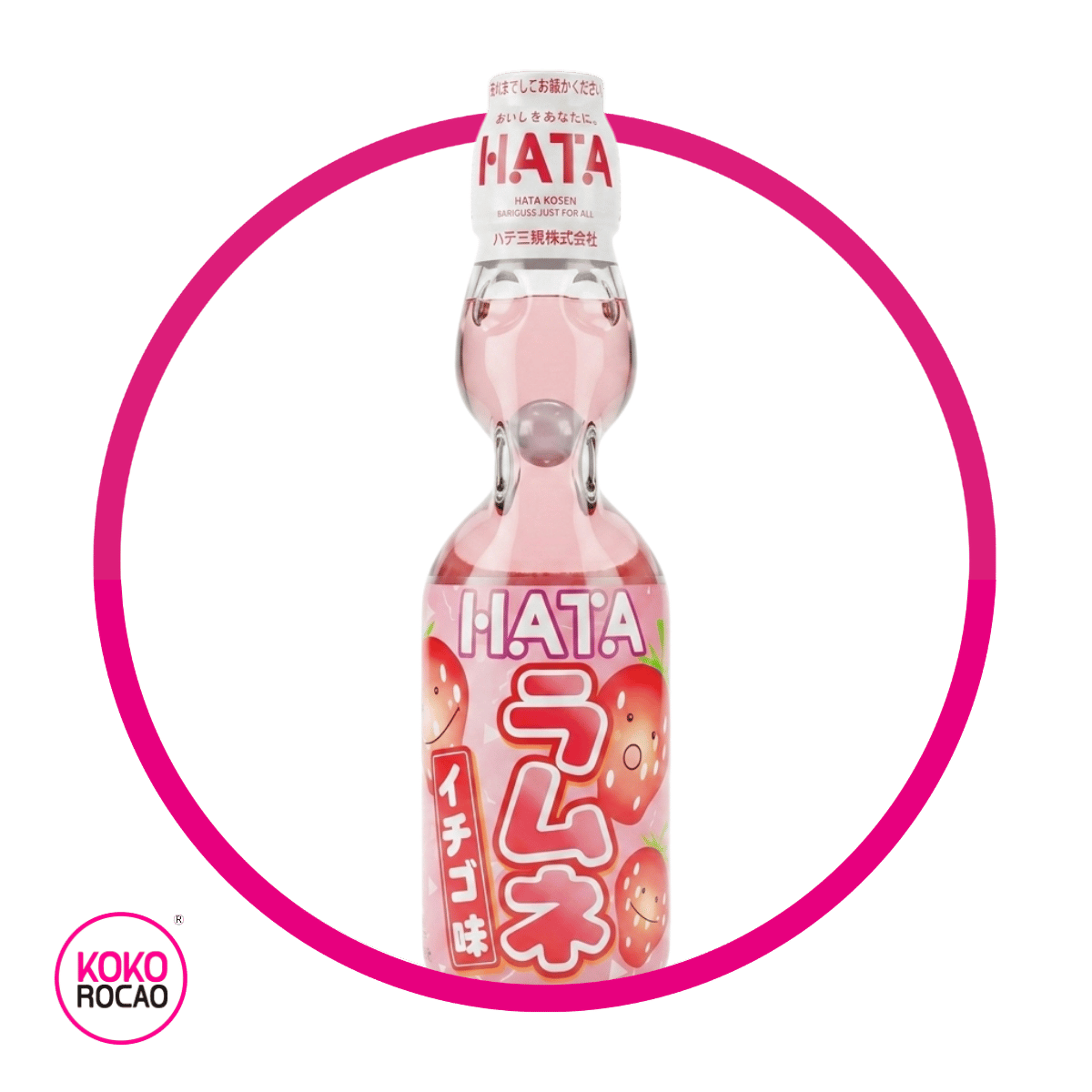 Botella de Hata Ramune Strawberry 200 ml