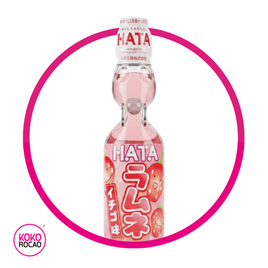 Botella de Hata Ramune Strawberry 200 ml