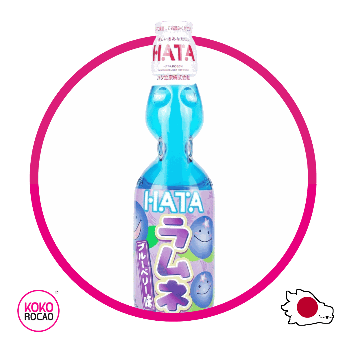 Botella de Hata Ramune Blueberry 200 ml