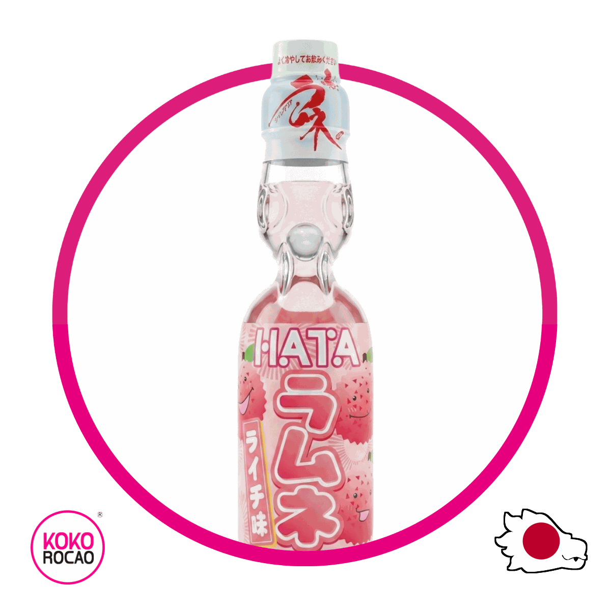 Botella de Hata Ramune Lychee 200 ml