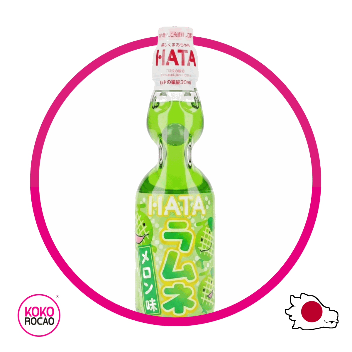 Botella de Hata Ramune Melon 200 ml