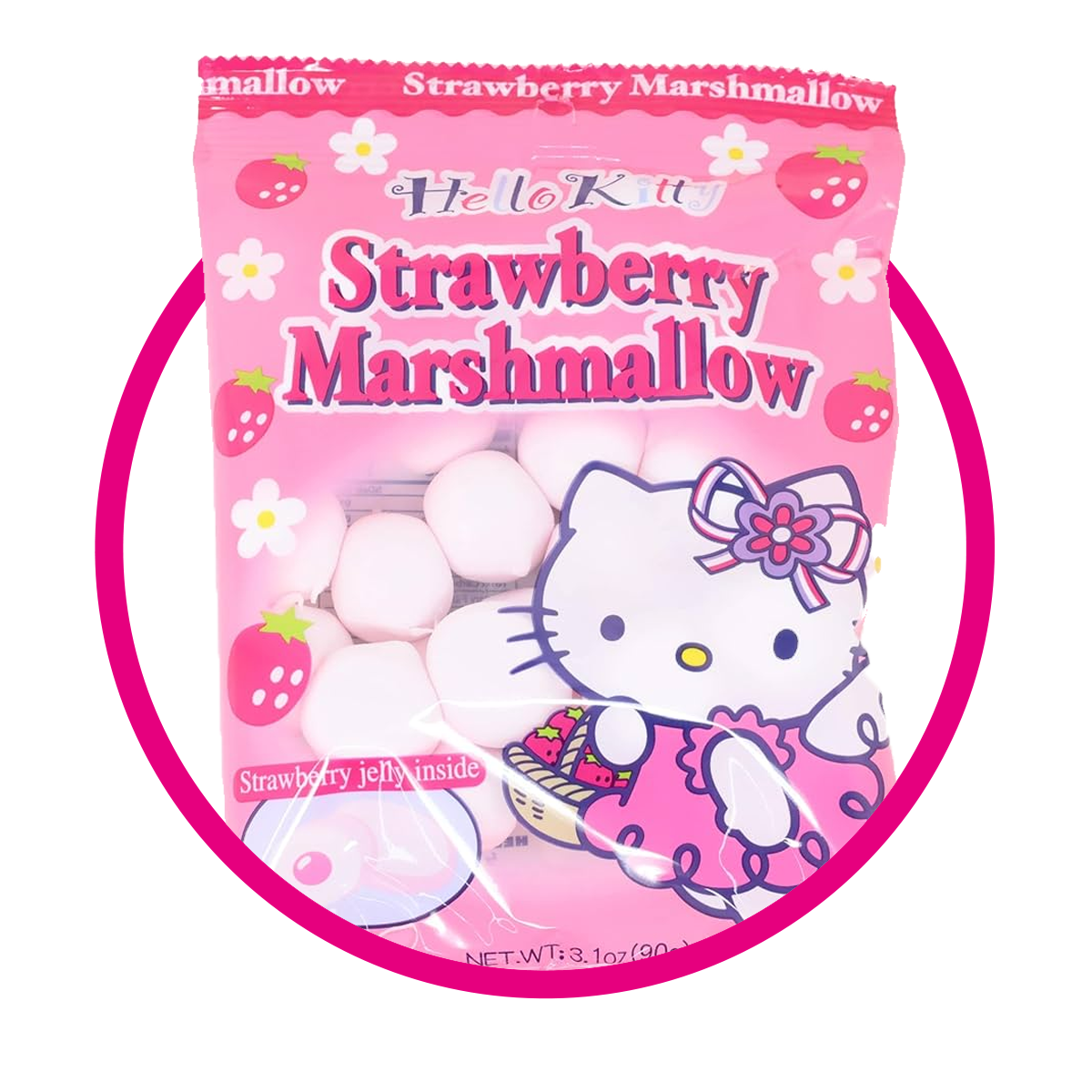 Bolsa de Hello Kitty Marshmallows Strawberry 90 g