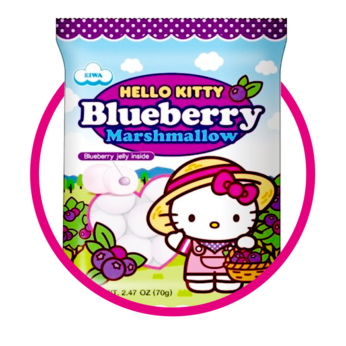 Bolsa de Hello Kitty Blueberry Marshmellow 70 g