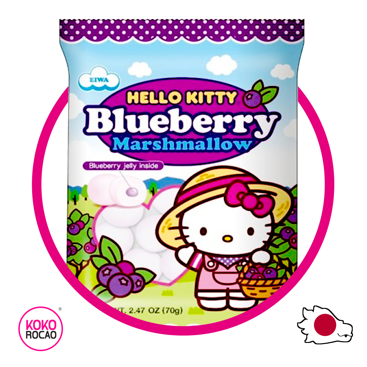 Bolsa de Hello Kitty Blueberry Marshmellow 70 g