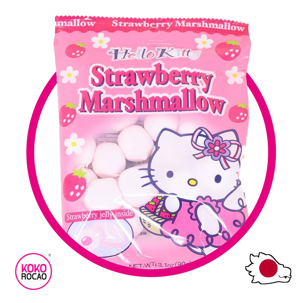 Bolsa de Hello Kitty Marshmallows Strawberry 90 g