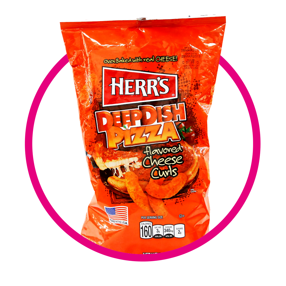 Bolsa de Herr´s Curls Pizza 198 g