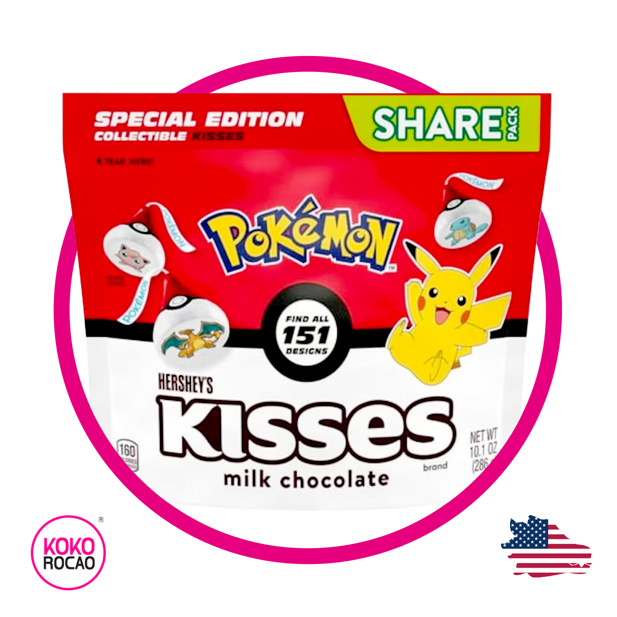 Bolsa de Hershey's Kisses Pokemon 286 g