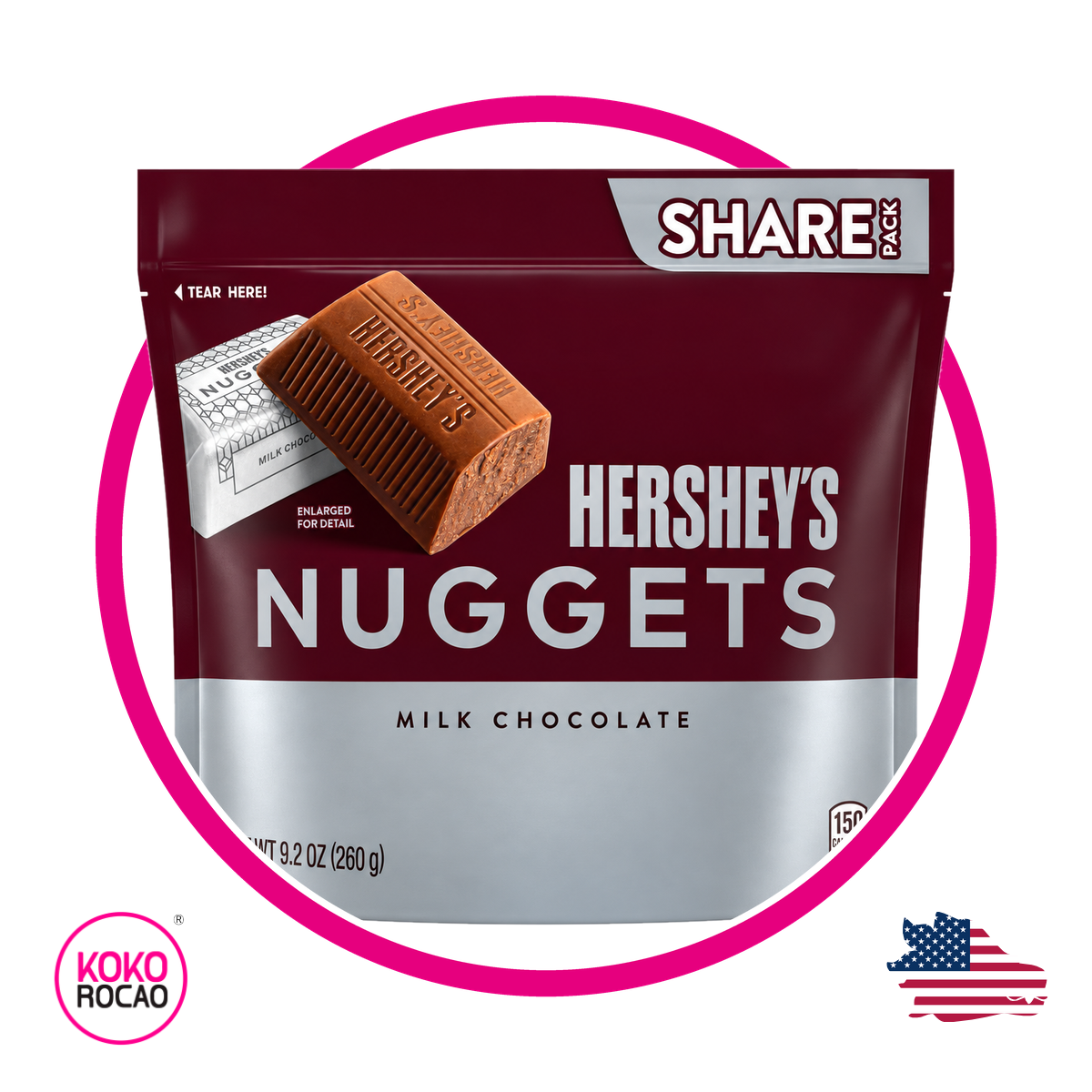 HERSHEYS NUGGETS MILK CHOCOLATE BOLSA 260G