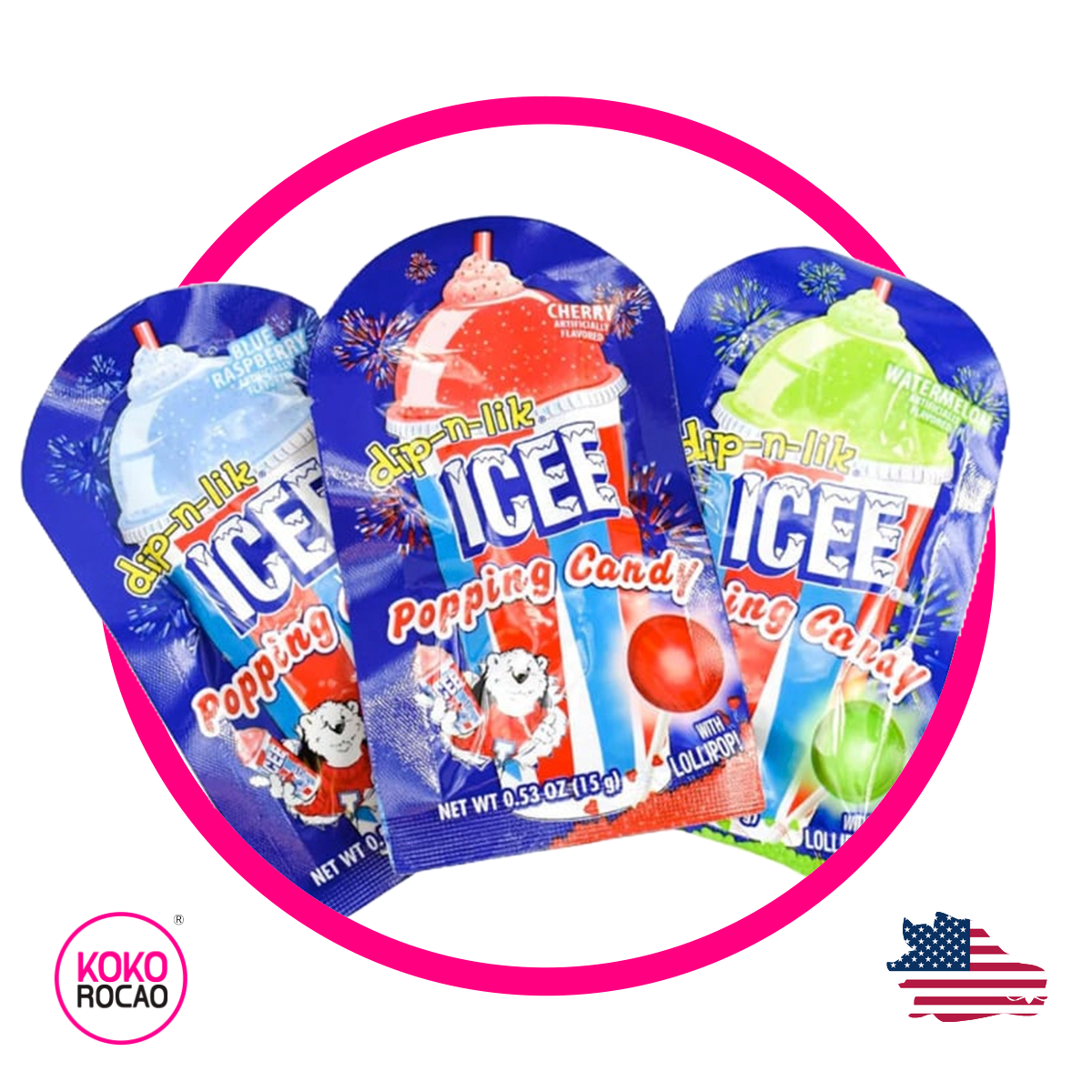 Bote de ICEE Lolipop Popping 15 g