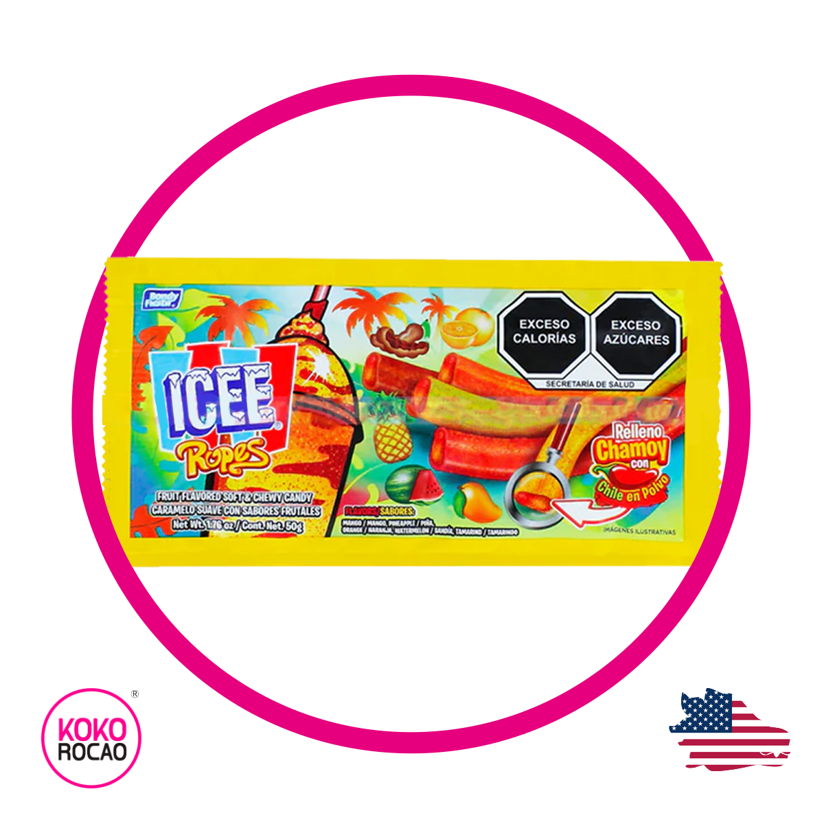 Bolsa de ICEE Ropes Chamoy 50 g
