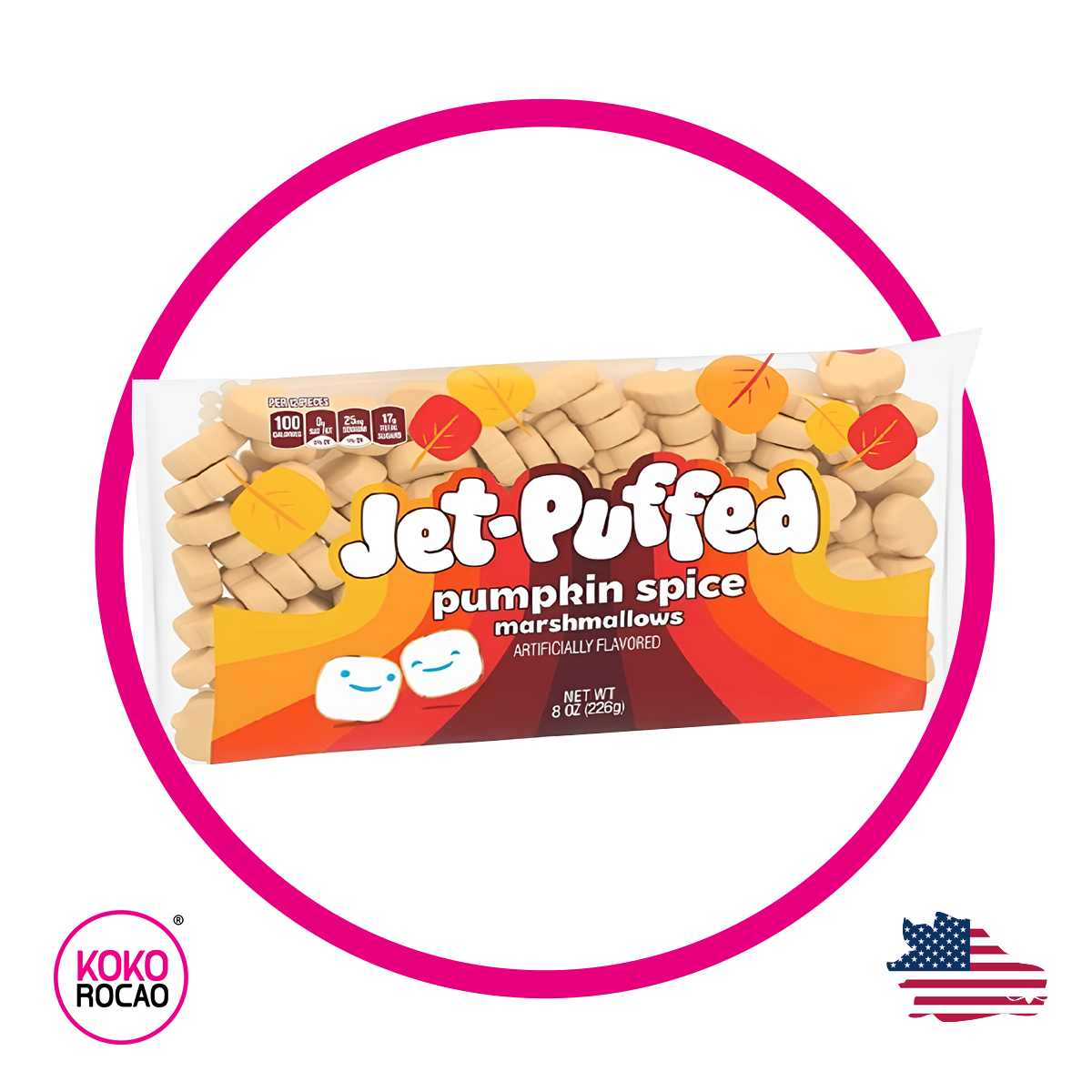 Bolsa de Jett Puffed Pumpkin Spice Marshmallows 226 g