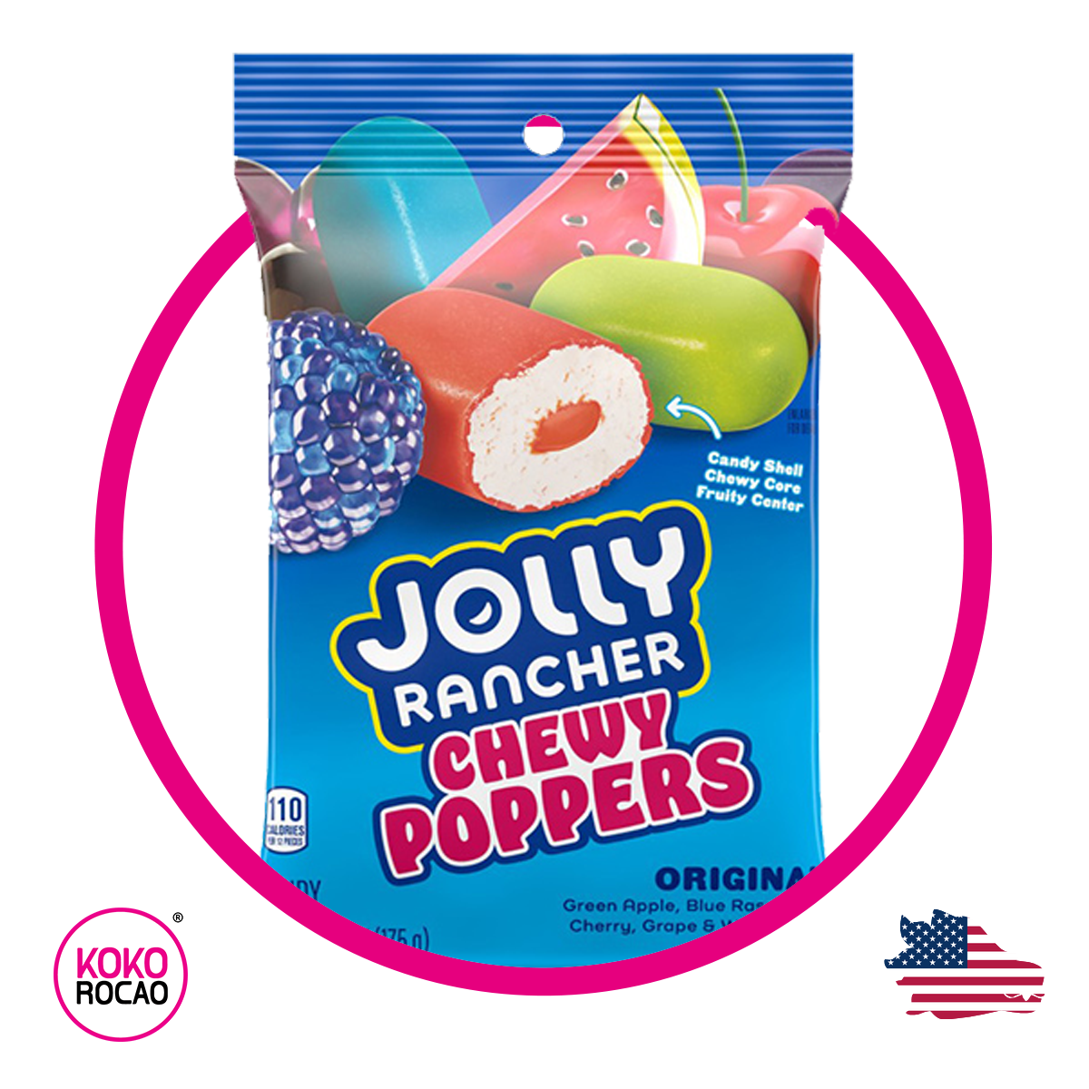 Bolsa de Jolly Rancher Chewy Poppers 175 g
