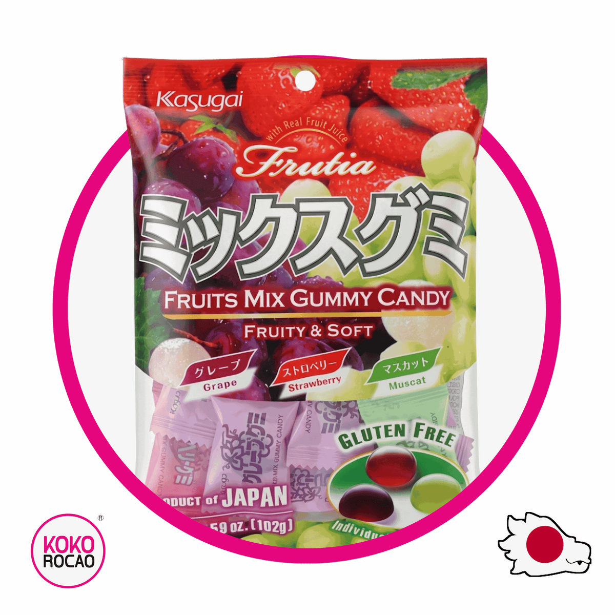 Bolsa de Kasugai Mix Grape 102 g