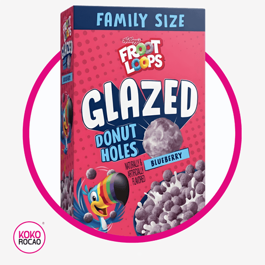 Caja de Kelloggs Froot Loops Glazed Donut Holes 504 g
