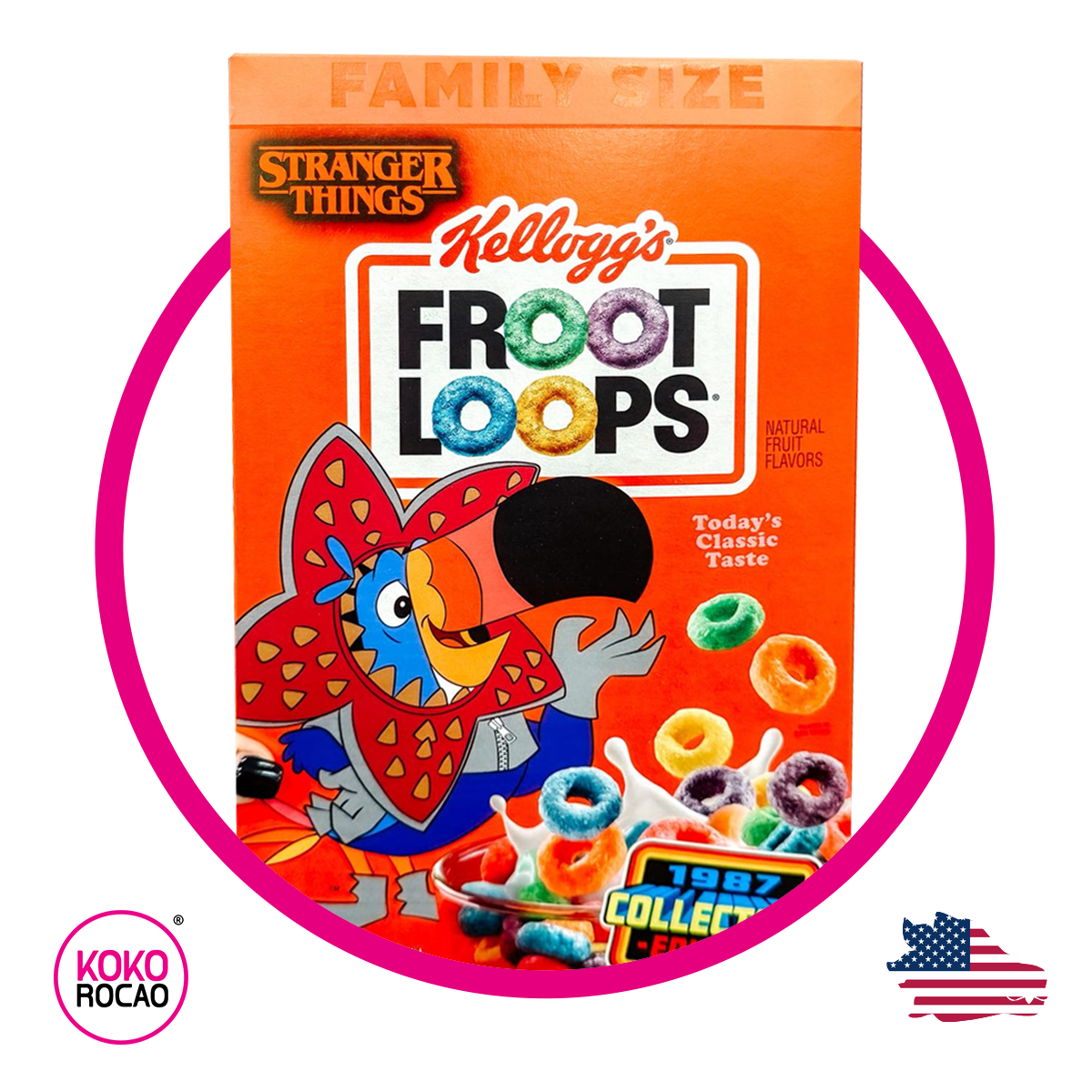 Caja de Kelloggs Froot Loops Stranger Things 470 g