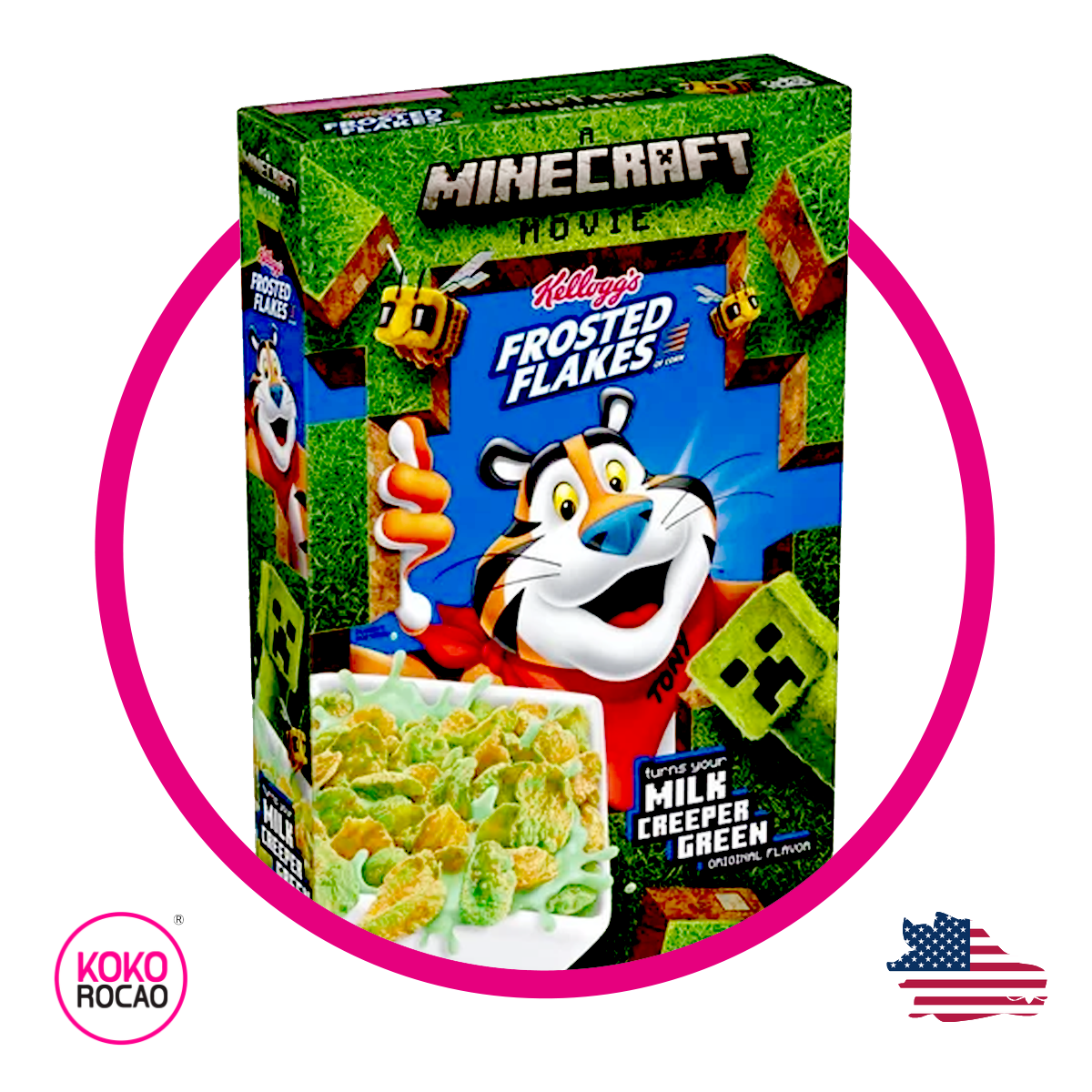 Caja de Kelloggs Frosted Flakes Minecraft 442 g