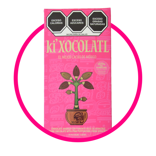 Caja de Kixocolatl Pimienta Rosa 80 g
