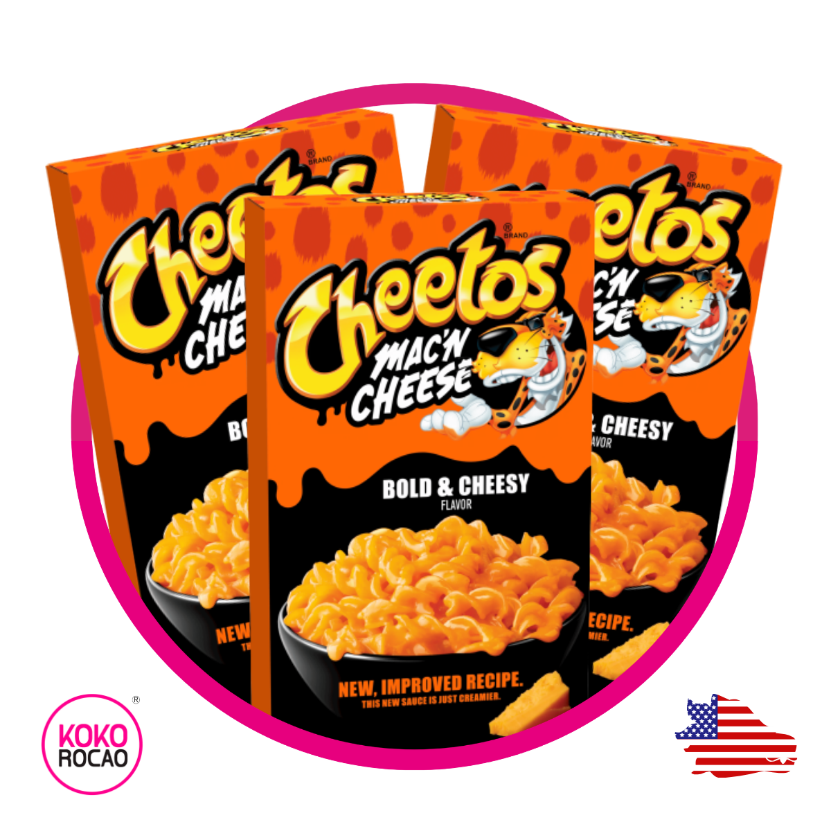 3 PIEZAS MACN CHEESE FLAMIN HOT PAQUETE