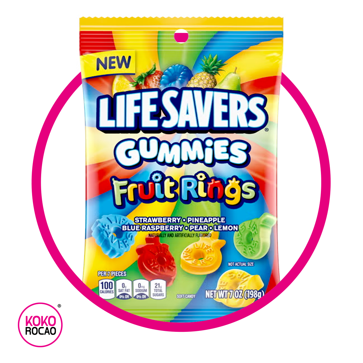 Bolsa de Life Savers Fruit Rings 198 g