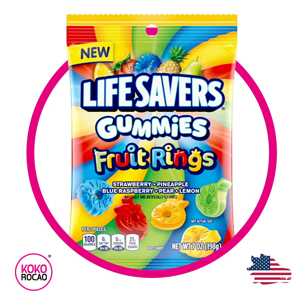 Bolsa de Life Savers Fruit Rings 198 g