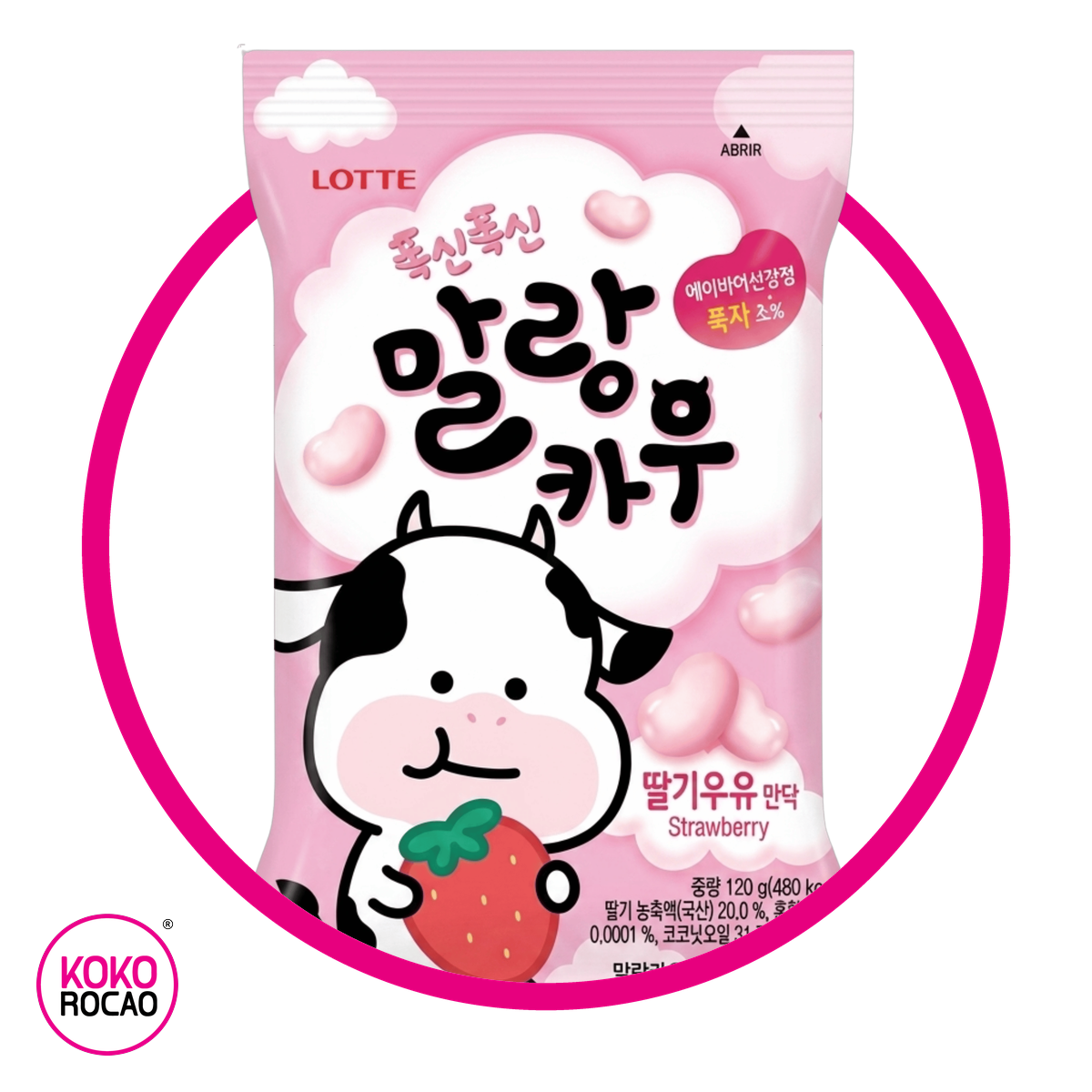 Bolsa de Lotte Malang Cow Strawberry 79 g