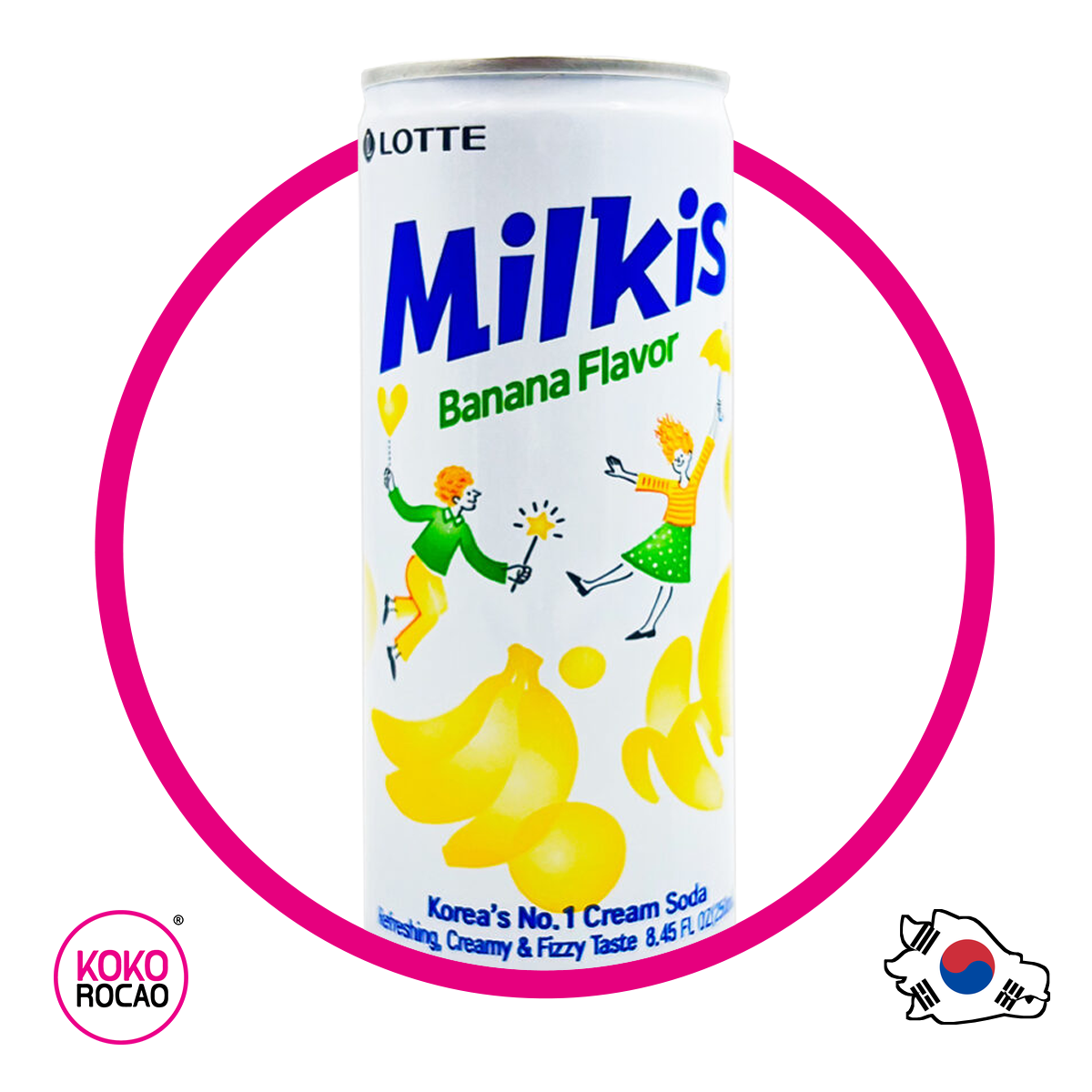 Lata de Lotte Milkis Banana 250 ml