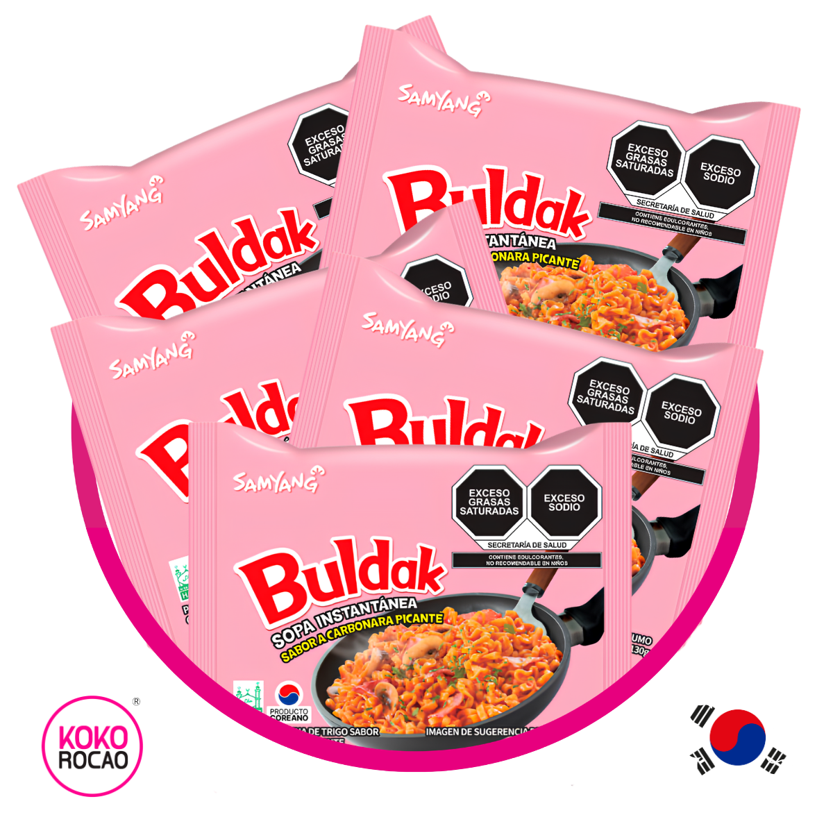 PAQUETE DE 5 RAMEN BULDAK CARBONARA