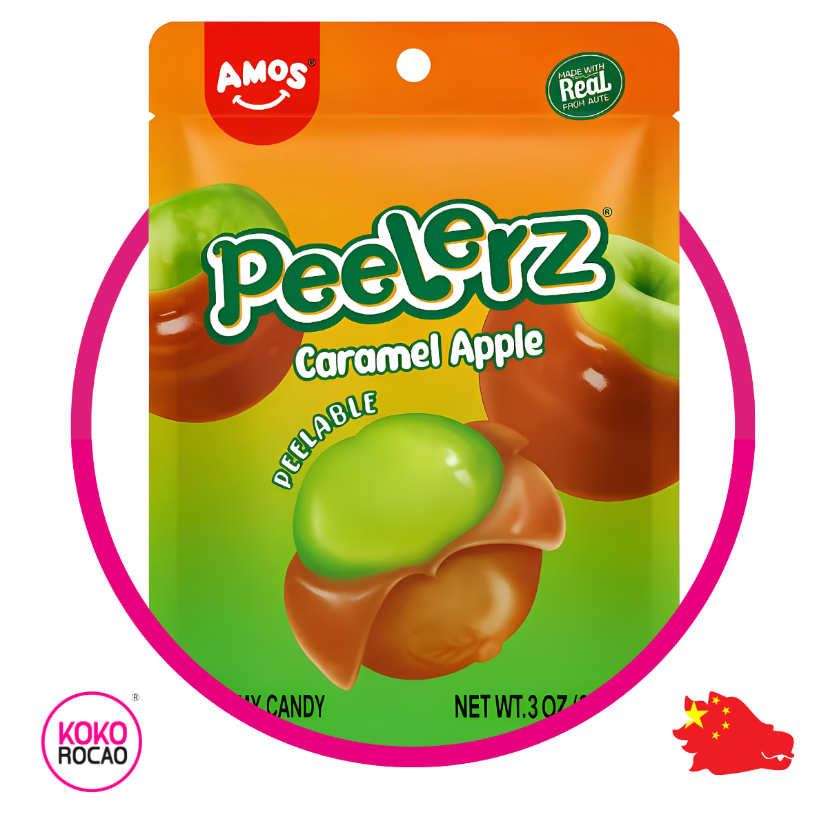 AMOS PEELERZ CARAMEL APPLE GUMMY 85G
