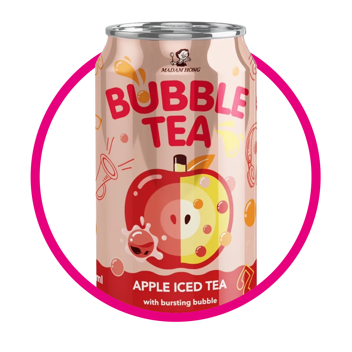 Lata de Madam Hong Bubble Tea Apple 320 ml