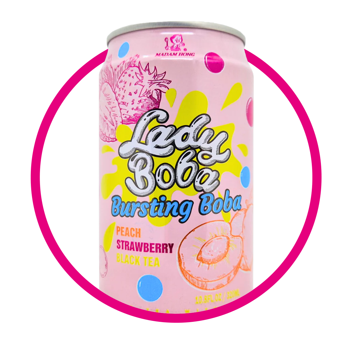 Lata de Madam Lady Boba Peach&Strawberry 320 ml