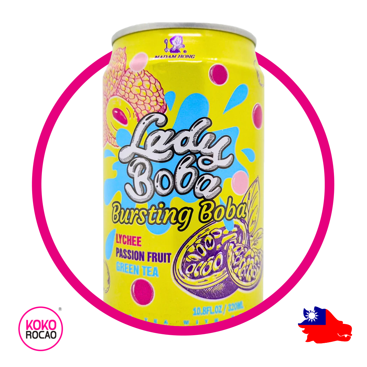 Lata de Madam Lady Boba Lychee&Maracuya 320 ml