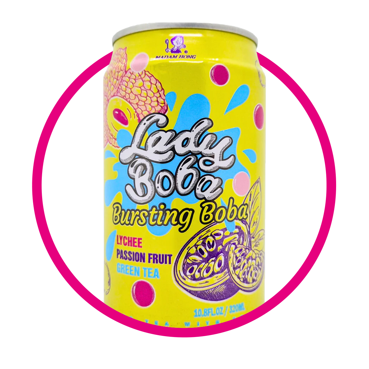 Lata de Madam Lady Boba Lychee&Maracuya 320 ml