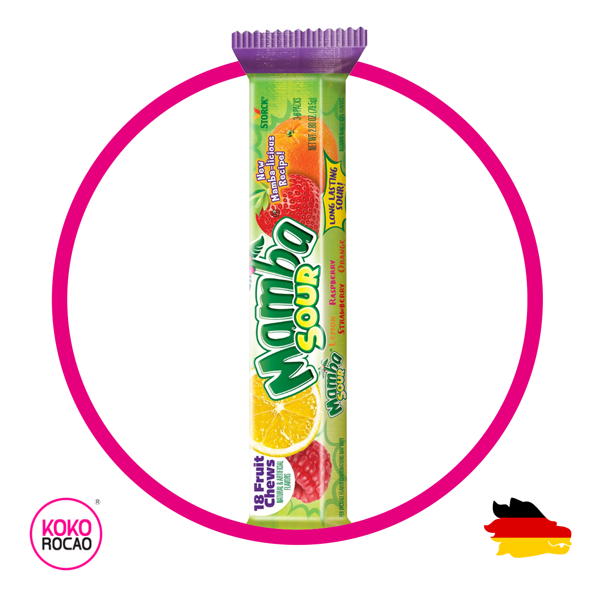 Mamba Sour 4 Sabores Tira 79.5 g