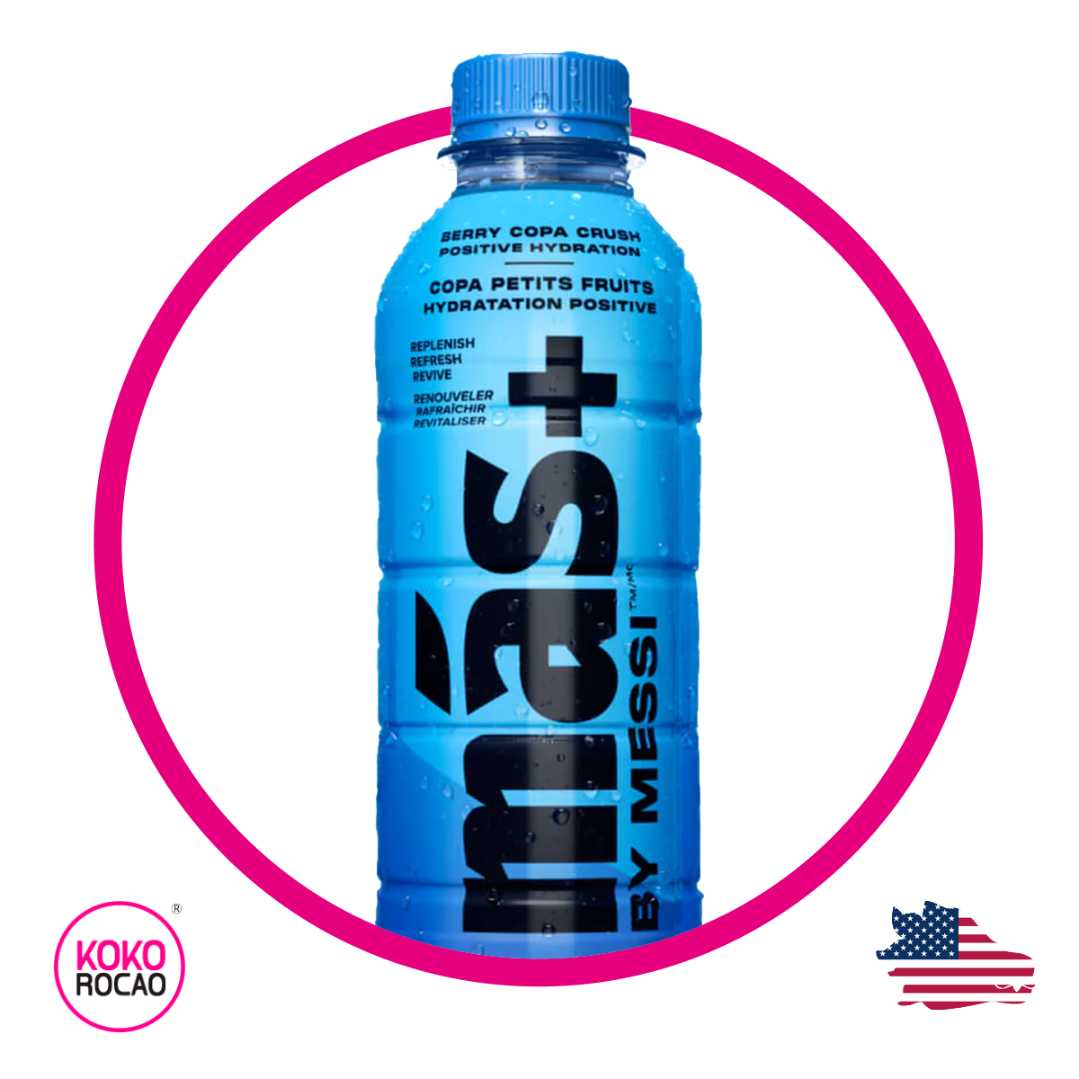 Botella de Mas+ By Messi Berry Copa Crush Vitaminzed 500 ml