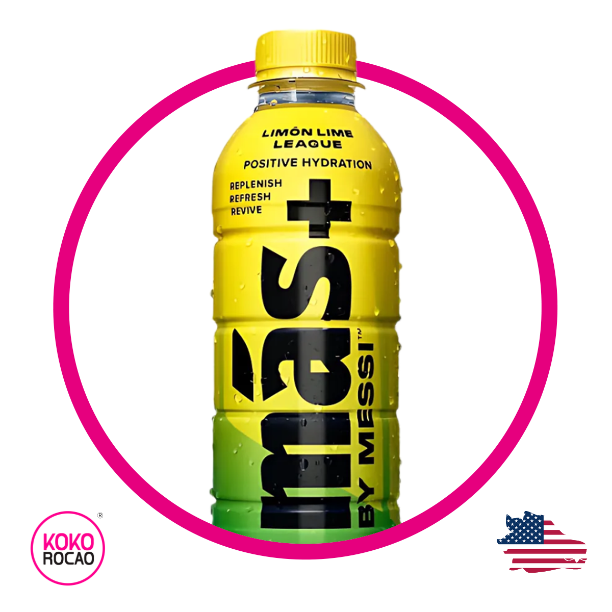 Botella de Mas+ By Messi Limon Lime Leage Vitaminzed 500 ml
